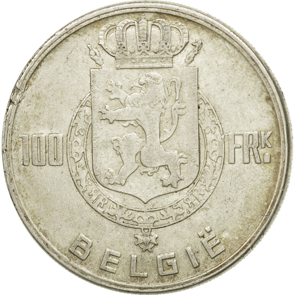 Belgium, 100 Francs, 100 Frank, 1951, VF(30-35), Silver, KM:139.1