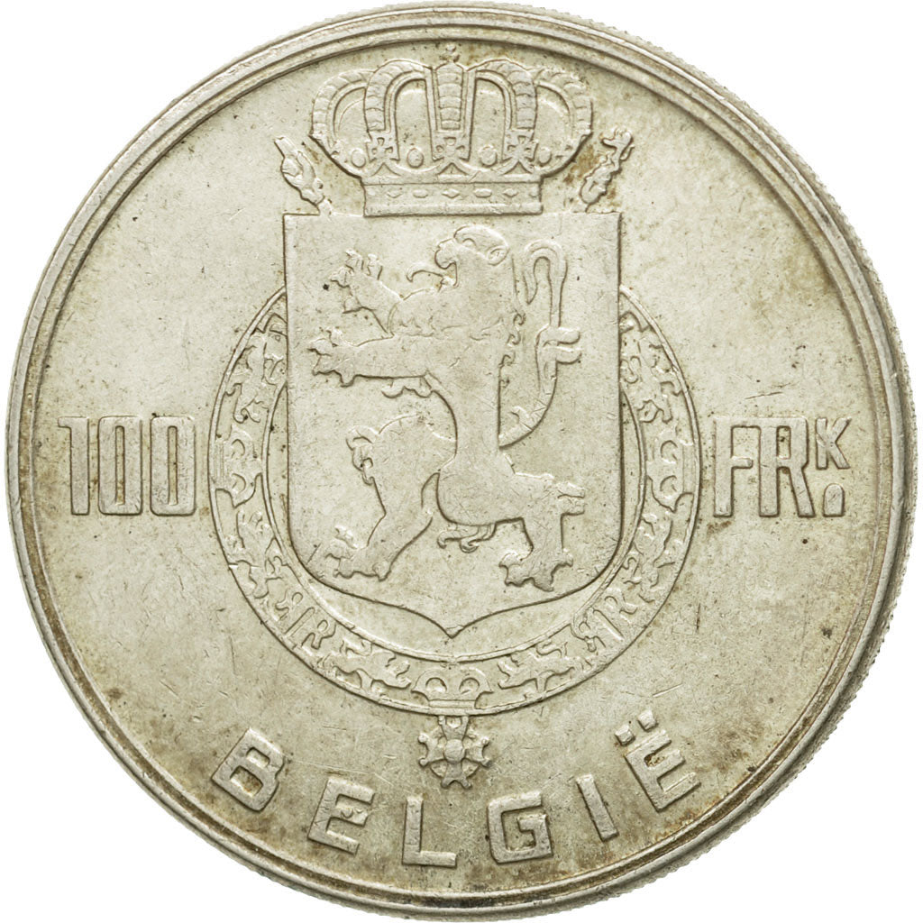 Belgium, 100 Francs, 100 Frank, 1951, VF(20-25), Silver, KM:139.1