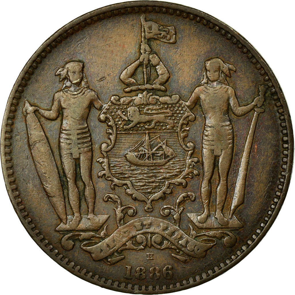 Coin, BRITISH NORTH BORNEO, Cent, 1886, Heaton, Birmingham, EF(40-45), Bronze