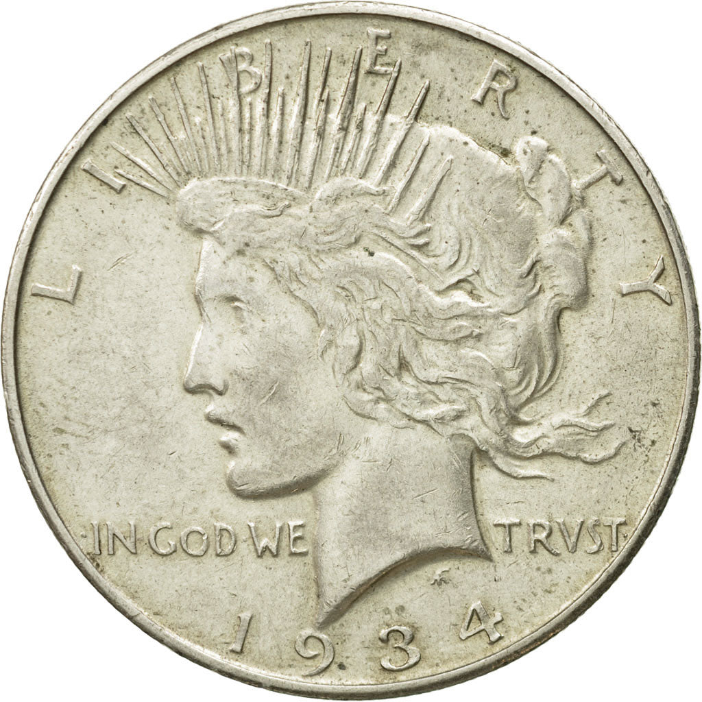 United States, Peace Dollar, Dollar, 1934, U.S. Mint, Denver, EF(40-45), Silver