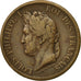 FRENCH COLONIES, Louis - Philippe, 10 Centimes, 1839, Paris, VF(30-35), Bronze