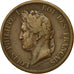 FRENCH COLONIES, Louis - Philippe, 10 Centimes, 1839, Paris, VF(30-35), Bronze