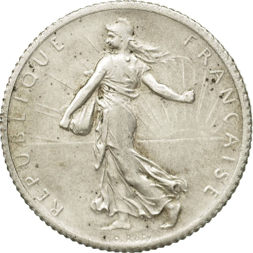 France, Semeuse, Franc, 1917, Paris, VF(30-35), Silver, KM:844.1, Gadoury:467