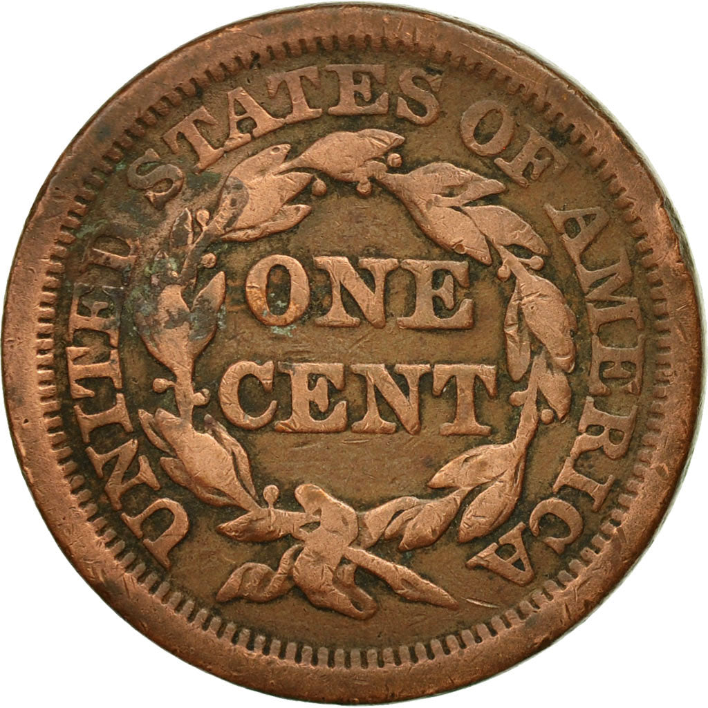United States, Braided Hair Cent, Cent, 1854, U.S. Mint, Philadelphia, F(12-15)