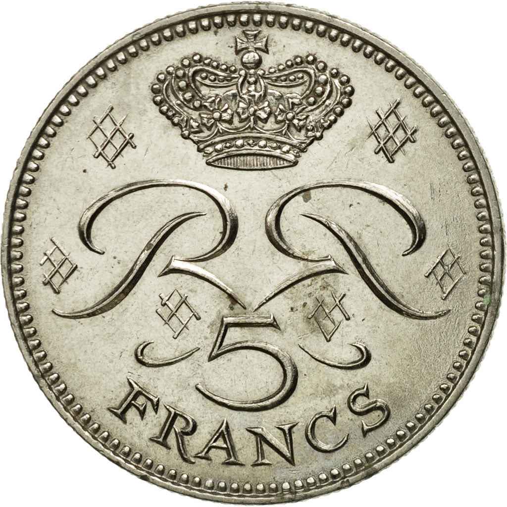 Monaco, Rainier III, 5 Francs, 1971, AU(50-53), Copper-nickel, KM:150