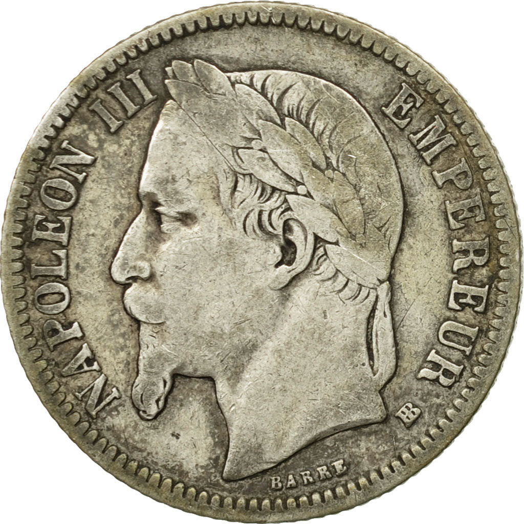 France, Napoleon III, Napoléon III, Franc, 1867, Strasbourg, TB, Argent