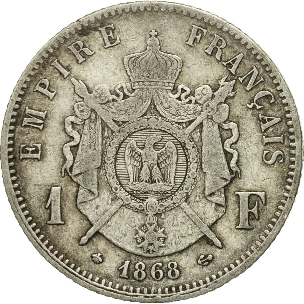 Coin, France, Napoleon III, Napoléon III, Franc, 1868, Paris, VF(30-35)