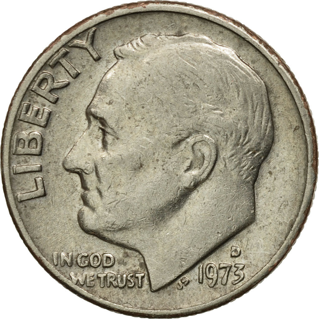 United States, Roosevelt Dime, Dime, 1973, U.S. Mint, Denver, AU(50-53)