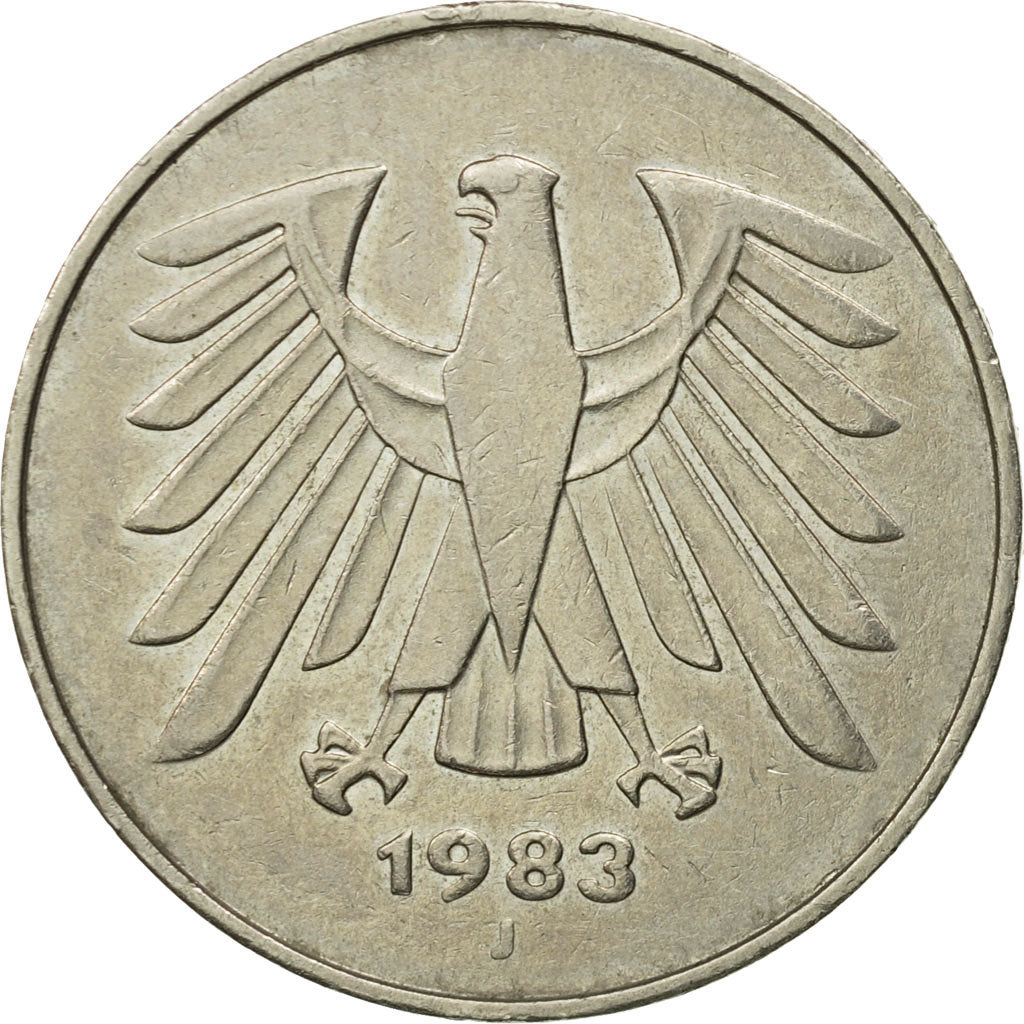 République fédérale allemande, 5 Mark, 1983, Hamburg, TTB, Copper-Nickel Clad