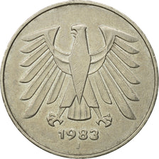 République fédérale allemande, 5 Mark, 1983, Hamburg, TTB, Copper-Nickel Clad