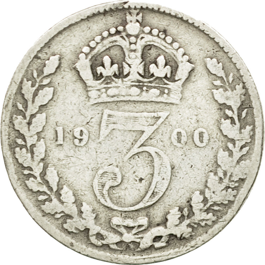 Great Britain, Victoria, 3 Pence, 1900, EF(40-45), Silver, KM:777