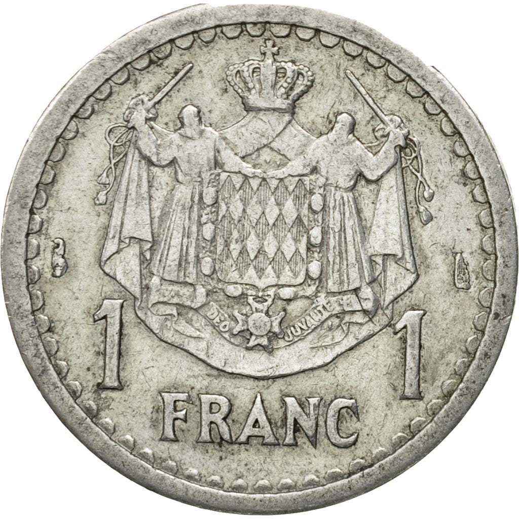 Munten, Monaco, Louis II, Franc, Undated (1943), Poissy, ZF, Aluminium, KM:120