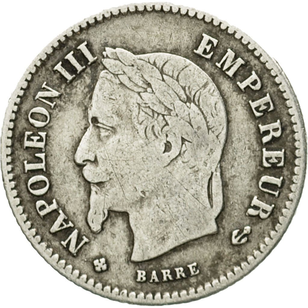 France, Napoleon III, Napoléon III, 20 Centimes, 1867, Strasbourg, VF(20-25)