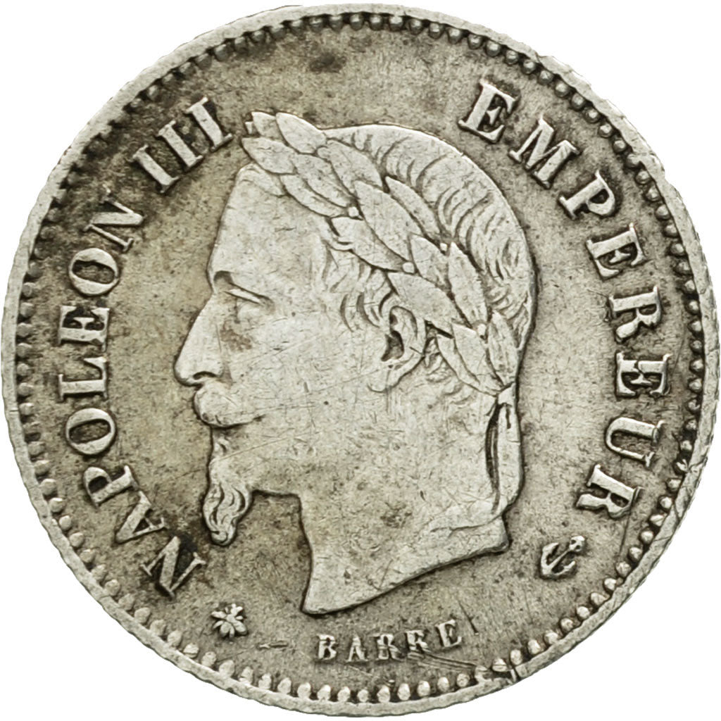 France, Napoleon III, Napoléon III, 20 Centimes, 1867, Paris, VF(30-35)