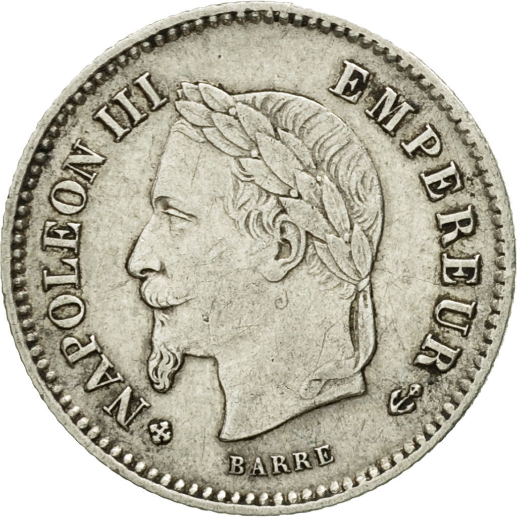 France, Napoleon III, Napoléon III, 20 Centimes, 1867, Strasbourg, VF(30-35)