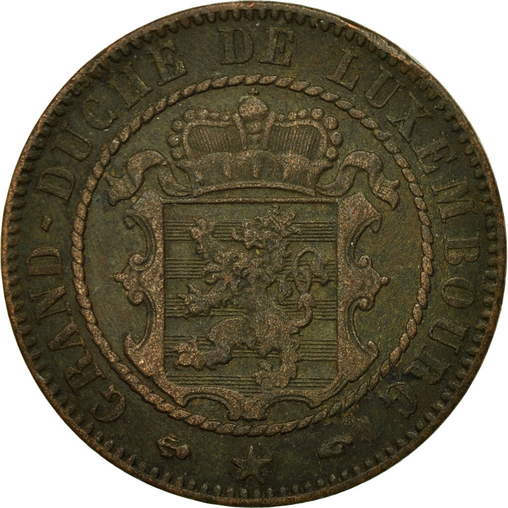 Luxembourg, William III, 10 Centimes, 1860, Paris, VG(8-10), Bronze, KM:23.2