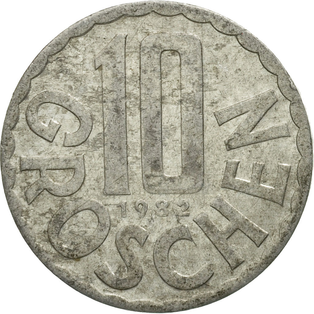 Austria, 10 Groschen, 1982, Vienna, VF(20-25), Aluminum, KM:2878