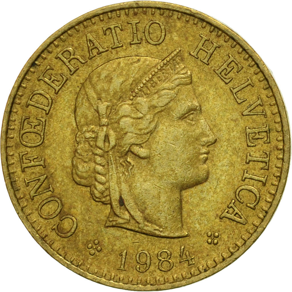 Switzerland, 5 Rappen, 1984, Bern, VF(30-35), Aluminum-Bronze, KM:26c