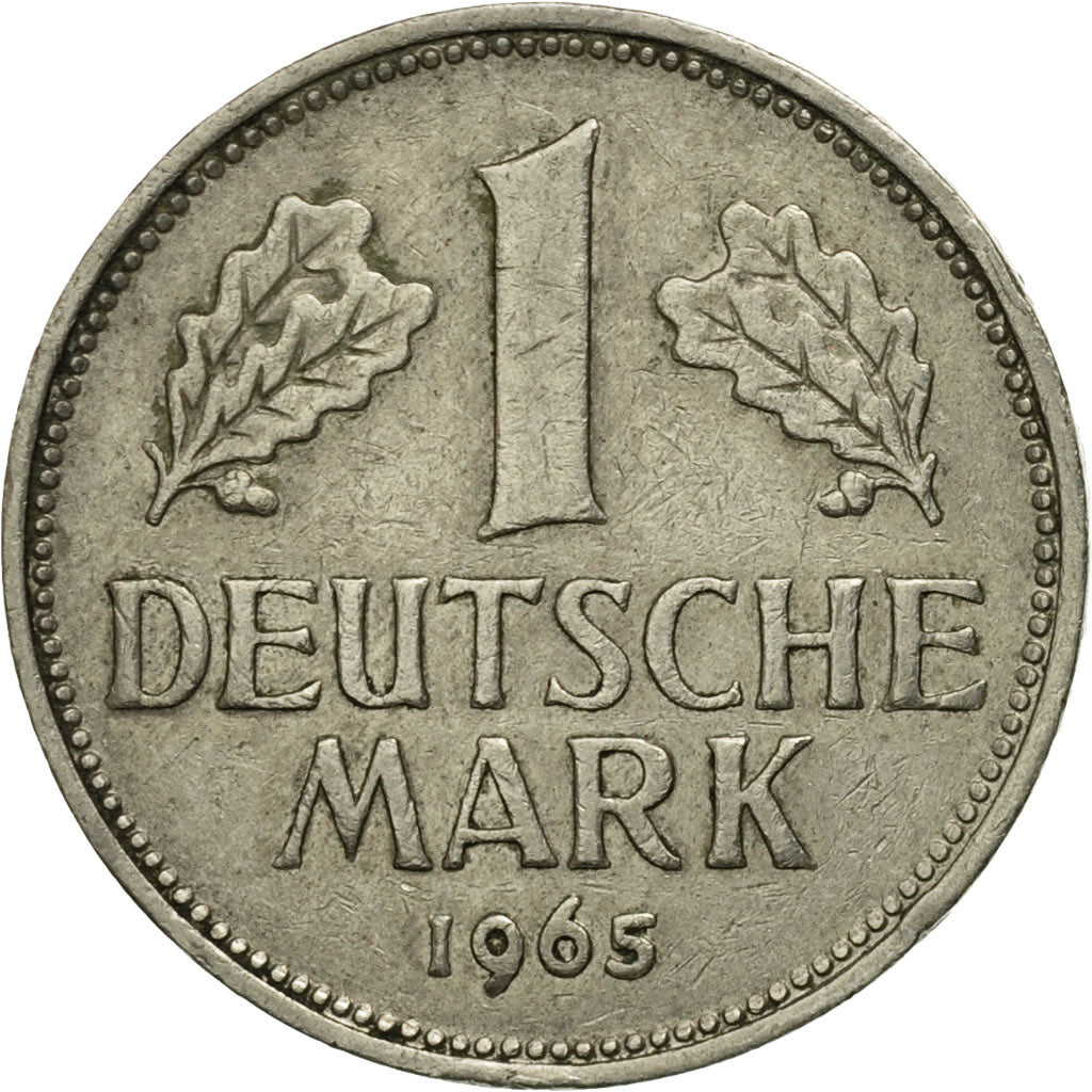 Moneta, Niemcy - RFN, Mark, 1965, Stuttgart, EF(40-45), Miedź-Nikiel, KM:110
