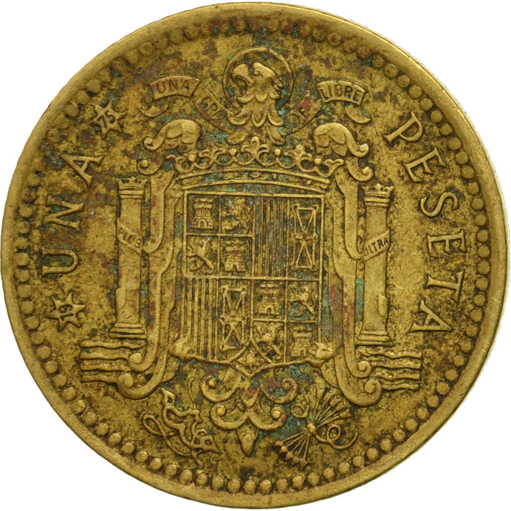 Spain, Francisco Franco, caudillo, Peseta, 1975, F(12-15), Aluminum-Bronze