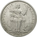 Polinesia francesa, 2 Francs, 1965, Paris, BC+, Aluminio, KM:3