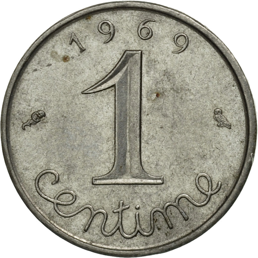 moneda, Épi, Centime, 1969, Francia, Paris, BC+, Acero inoxidable, KM:928