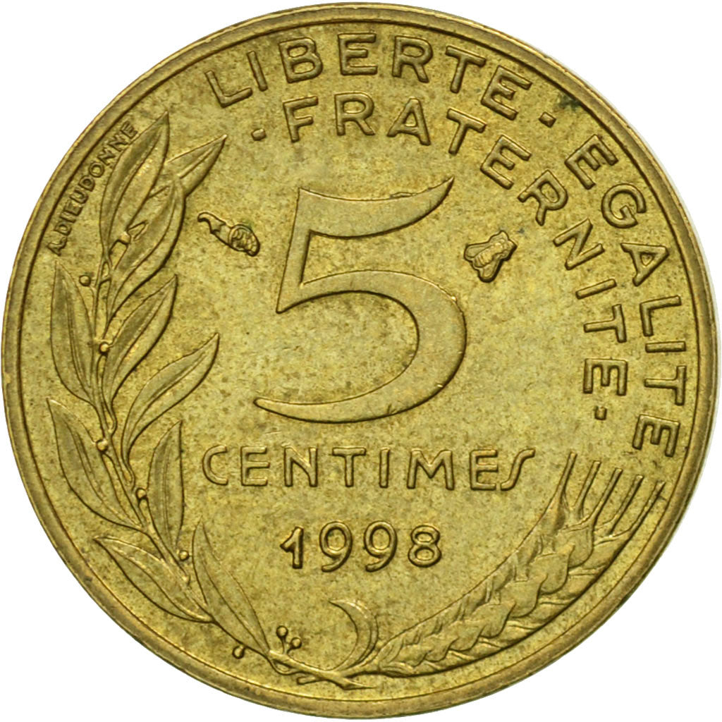 France, Marianne, 5 Centimes, 1998, Paris, VF(30-35), Aluminum-Bronze, KM:933