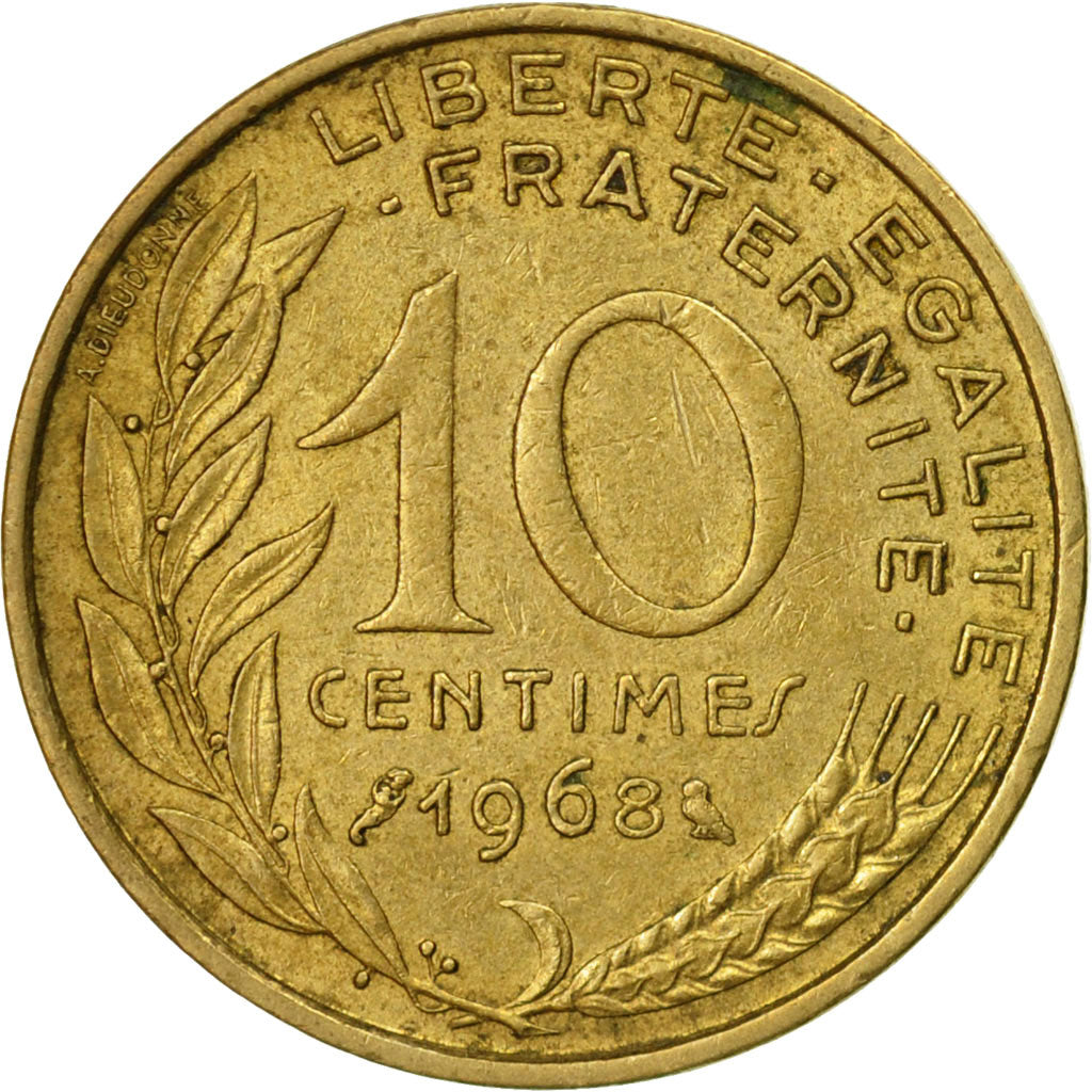 monnaie, France, Marianne, 10 Centimes, 1968, Paris, TB+, Aluminum-Bronze
