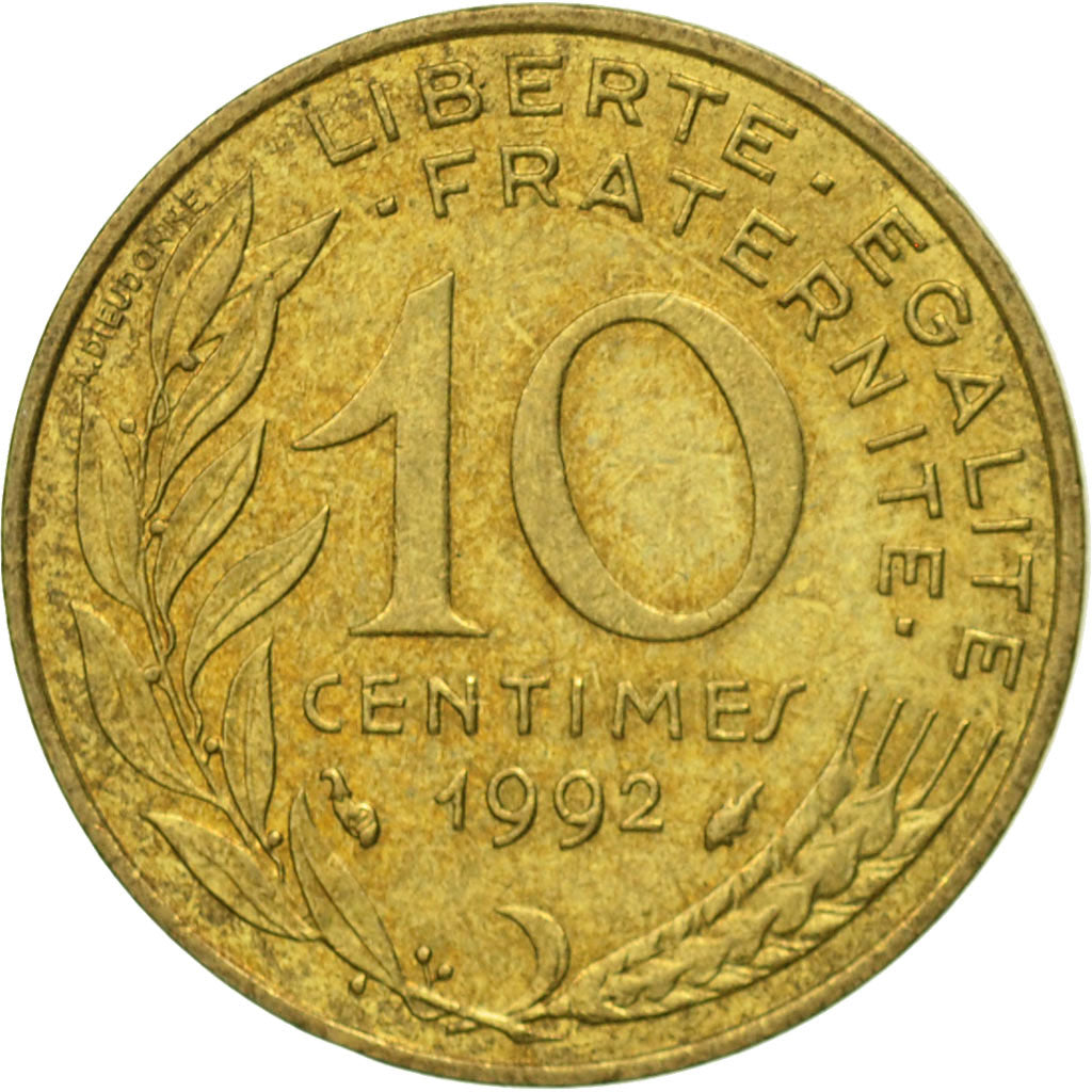 monnaie, France, Marianne, 10 Centimes, 1992, Paris, TB+, Aluminum-Bronze
