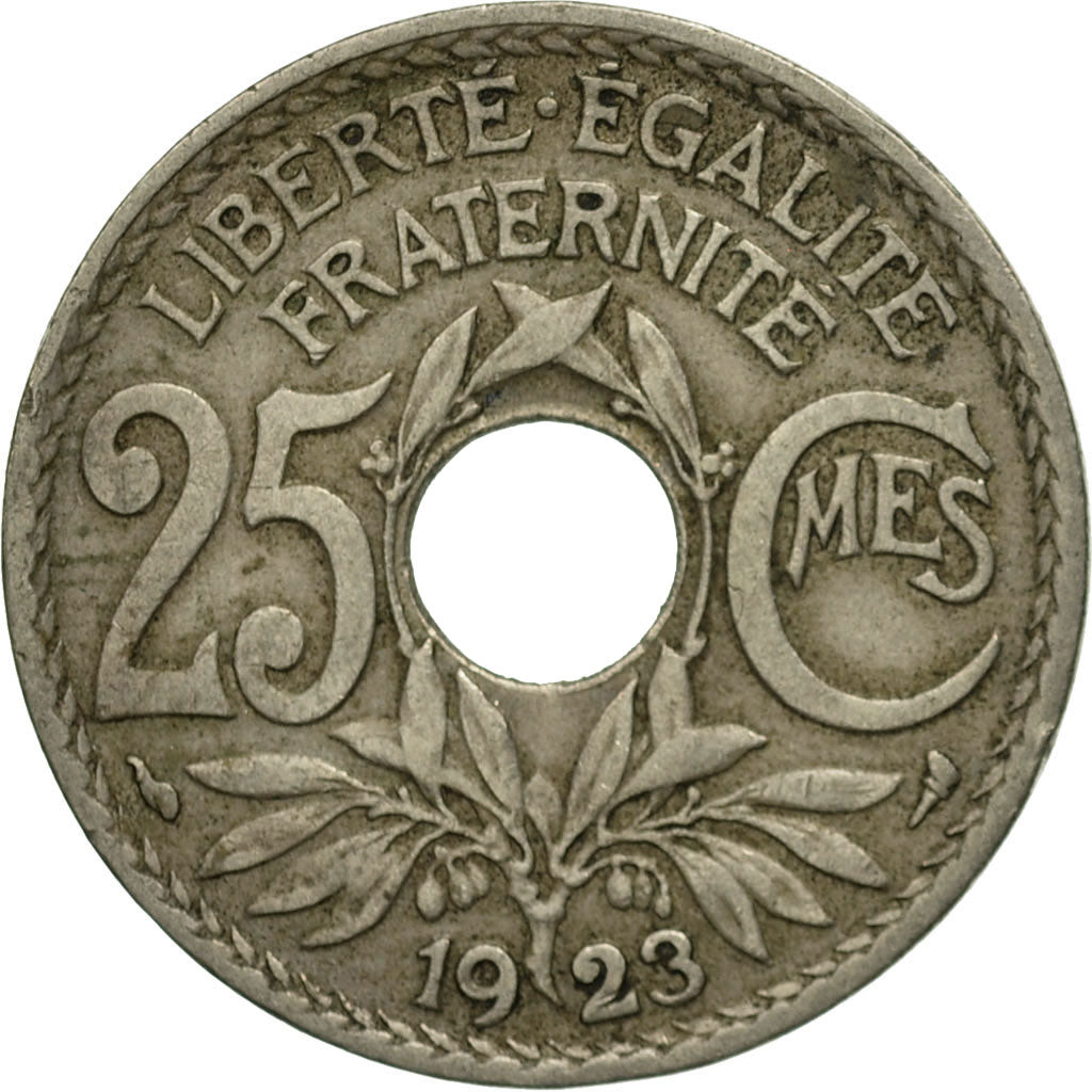 moneta, Francia, Lindauer, 25 Centimes, 1923, Paris, MB+, Rame-nichel, KM:867a