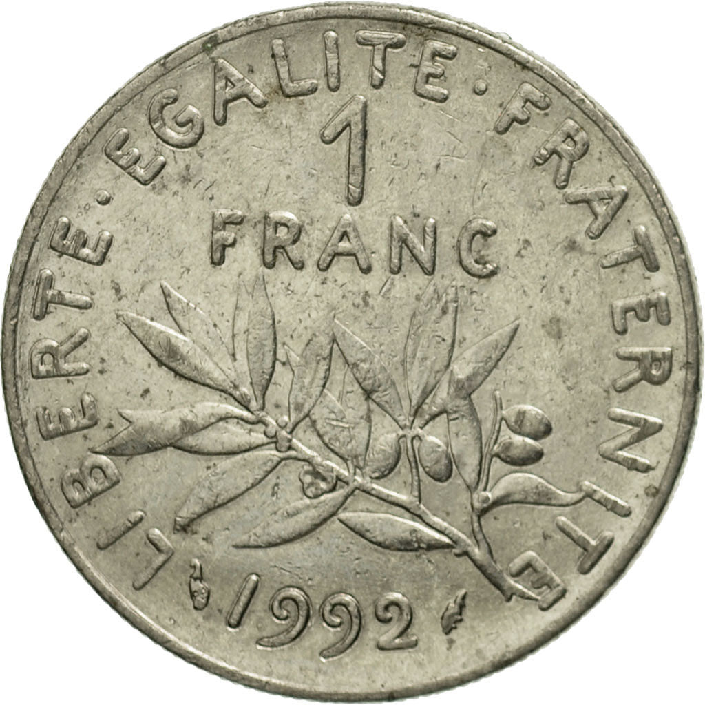 coin, France, Semeuse, Franc, 1992, Paris, EF(40-45), Nickel, KM:925.1