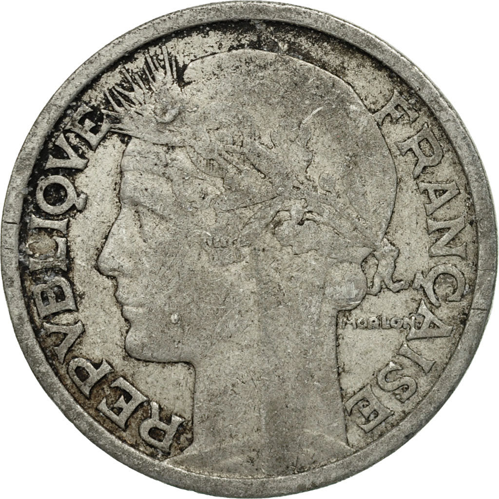 coin, France, Morlon, 2 Francs, 1949, Paris, VG(8-10), Aluminum, KM:886a.1