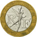 moneda, Francia, Génie, 10 Francs, 1990, Paris, BC+, Bimetálico, KM:964.1