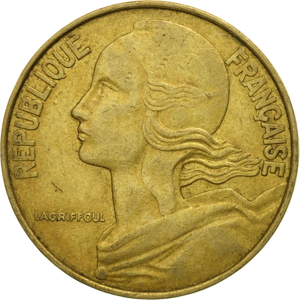coin, France, Marianne, 20 Centimes, 1974, Paris, VF(20-25), Aluminum-Bronze