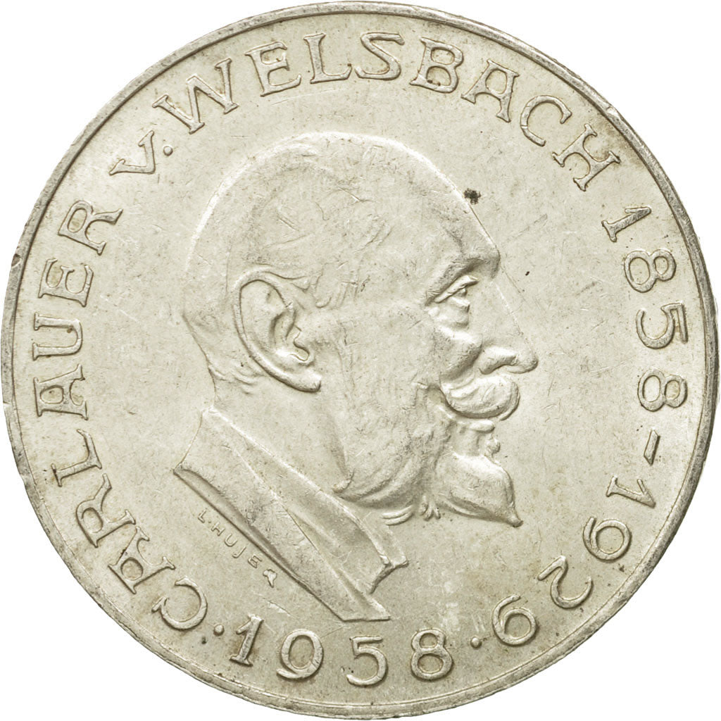 münze, Österreich, 25 Schilling, 1958, SS+, Silber, KM:2884