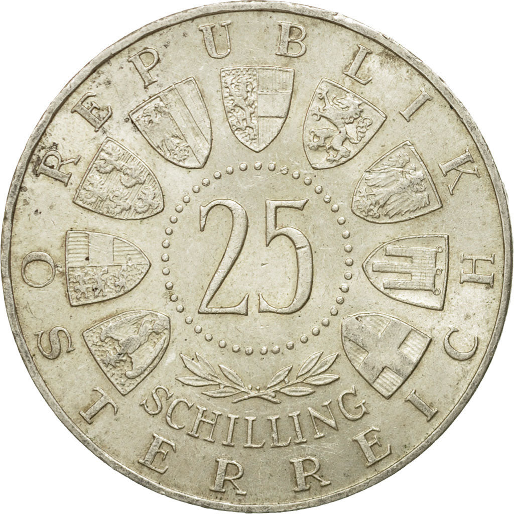 münze, Österreich, 25 Schilling, 1958, SS+, Silber, KM:2884