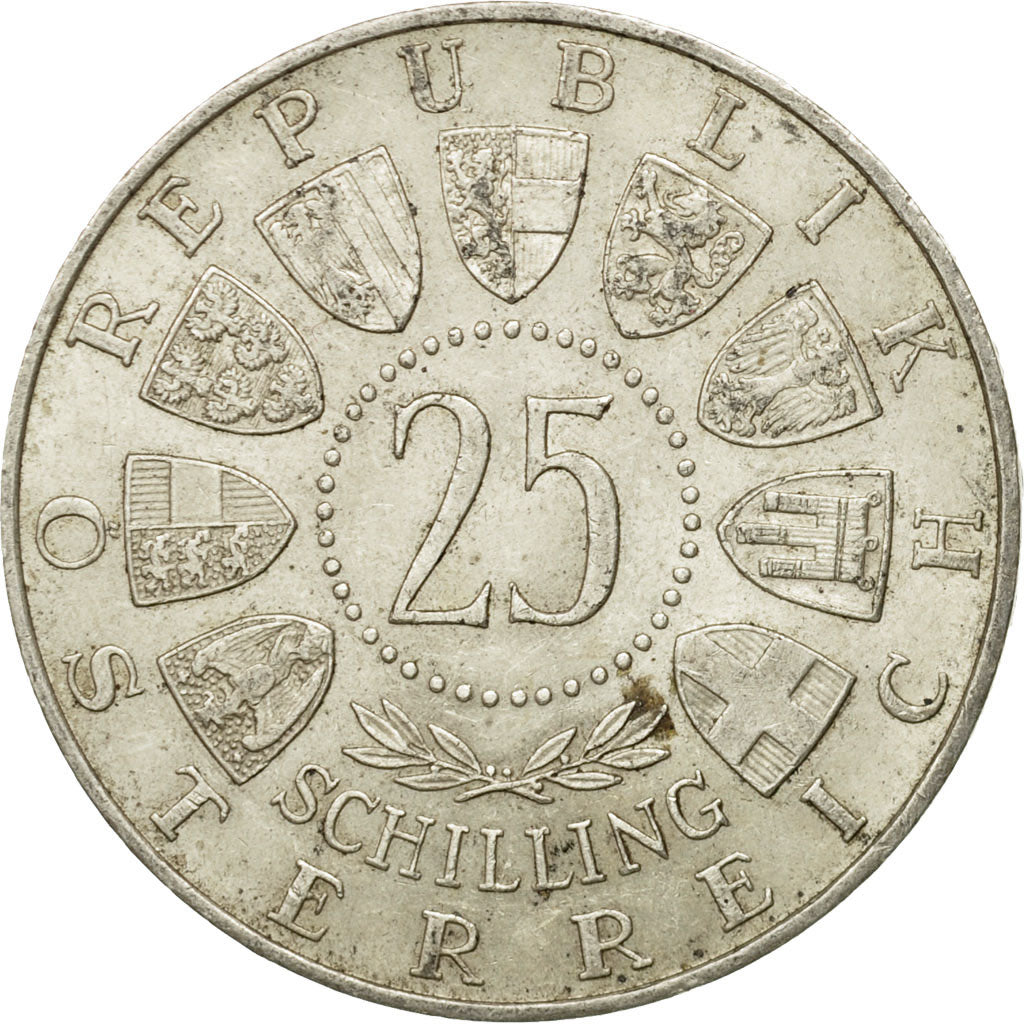 coin, Austria, 25 Schilling, 1956, EF(40-45), Silver, KM:2881