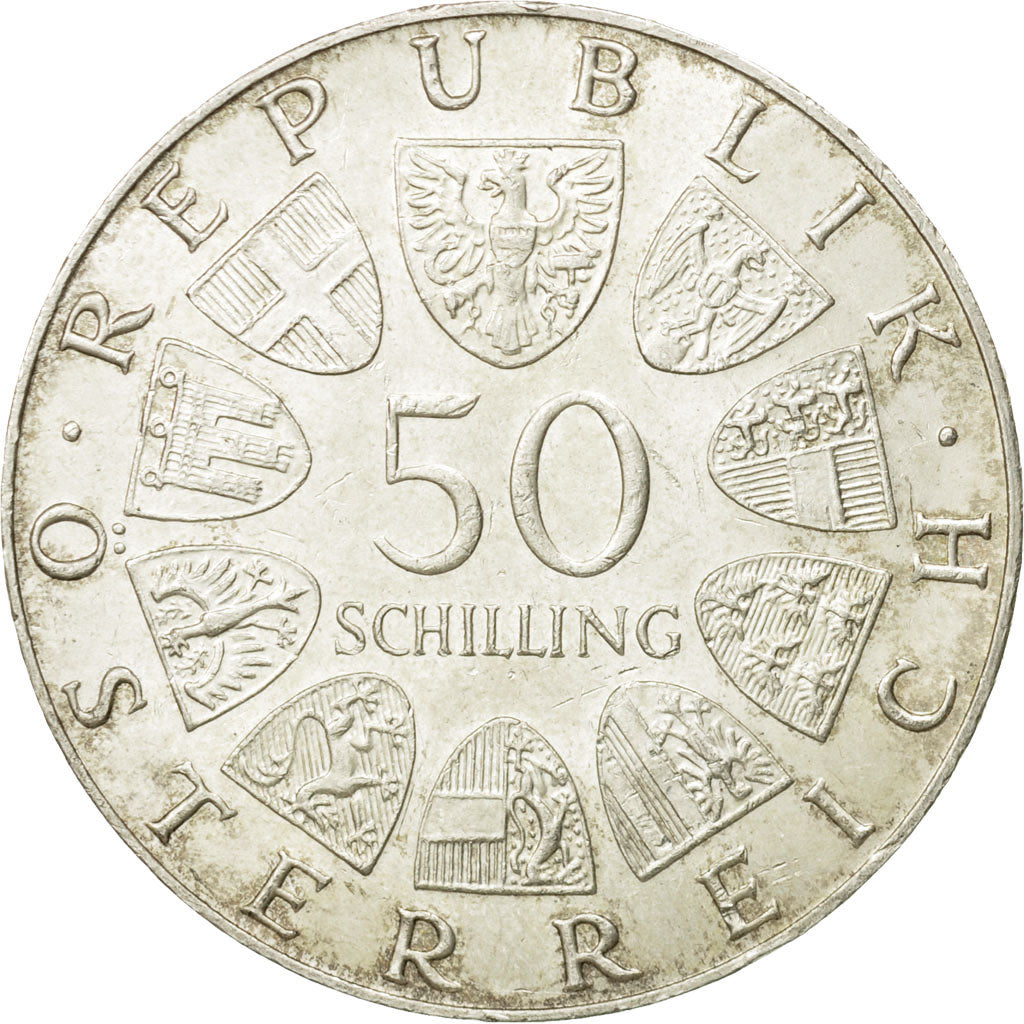coin, Austria, 50 Schilling, Undated (1972), AU(50-53), Silver, KM:2914