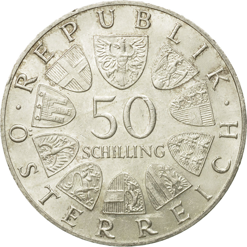 coin, Austria, 50 Schilling, Undated (1968), AU(50-53), Silver, KM:2904.1