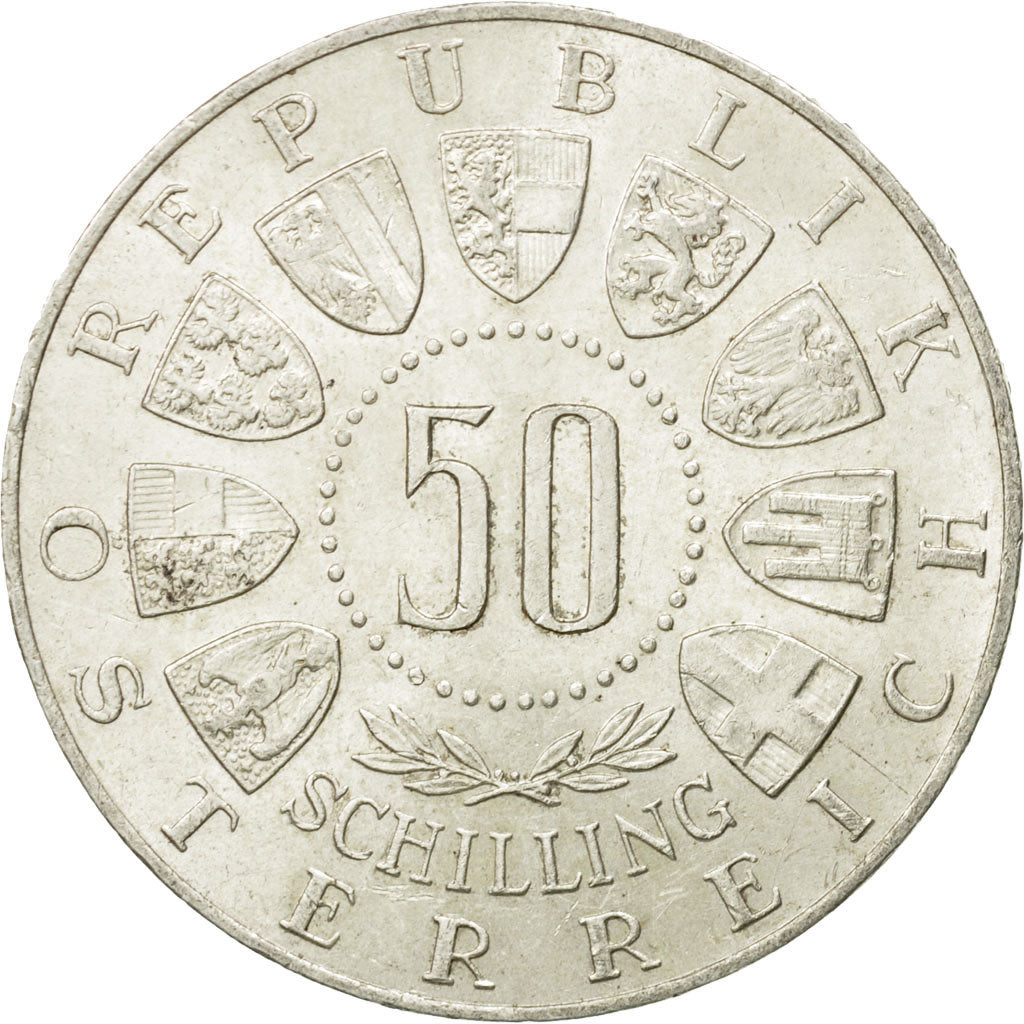 coin, Austria, 50 Schilling, Undated (1963), AU(50-53), Silver, KM:2894