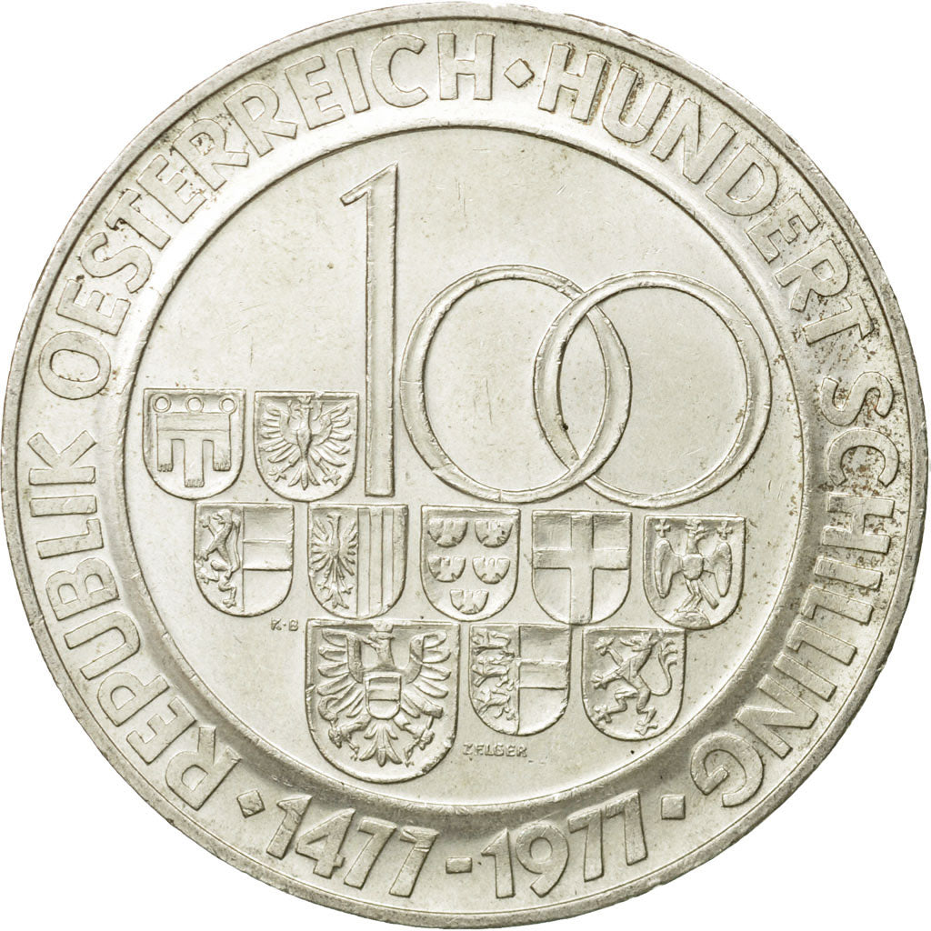 Coin, Austria, 100 Schilling, 1977, AU(55-58), Silver, KM:2936