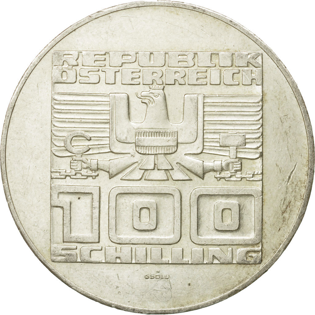 Coin, Austria, 100 Schilling, Undated (1976), AU(55-58), Silver, KM:2931