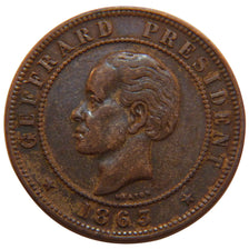 Münze, Haiti, 20 Centimes, 1863, SS, Bronze, KM:41