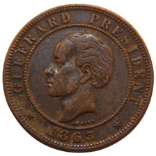 Coin, Haiti, 20 Centimes, 1863, EF(40-45), Bronze, KM:41