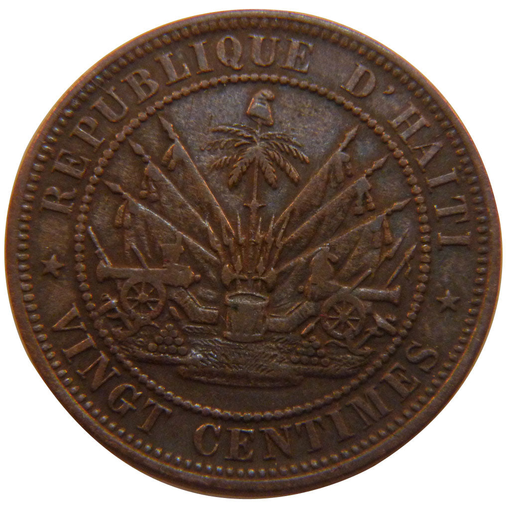 Coin, Haiti, 20 Centimes, 1863, EF(40-45), Bronze, KM:41
