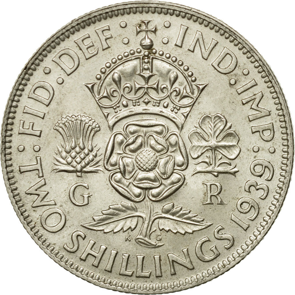 Coin, Great Britain, George VI, Florin, Two Shillings, 1939, EF(40-45), Silver