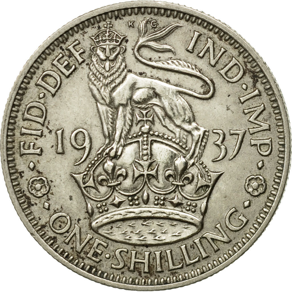 Coin, Great Britain, George VI, Shilling, 1937, EF(40-45), Silver, KM:854