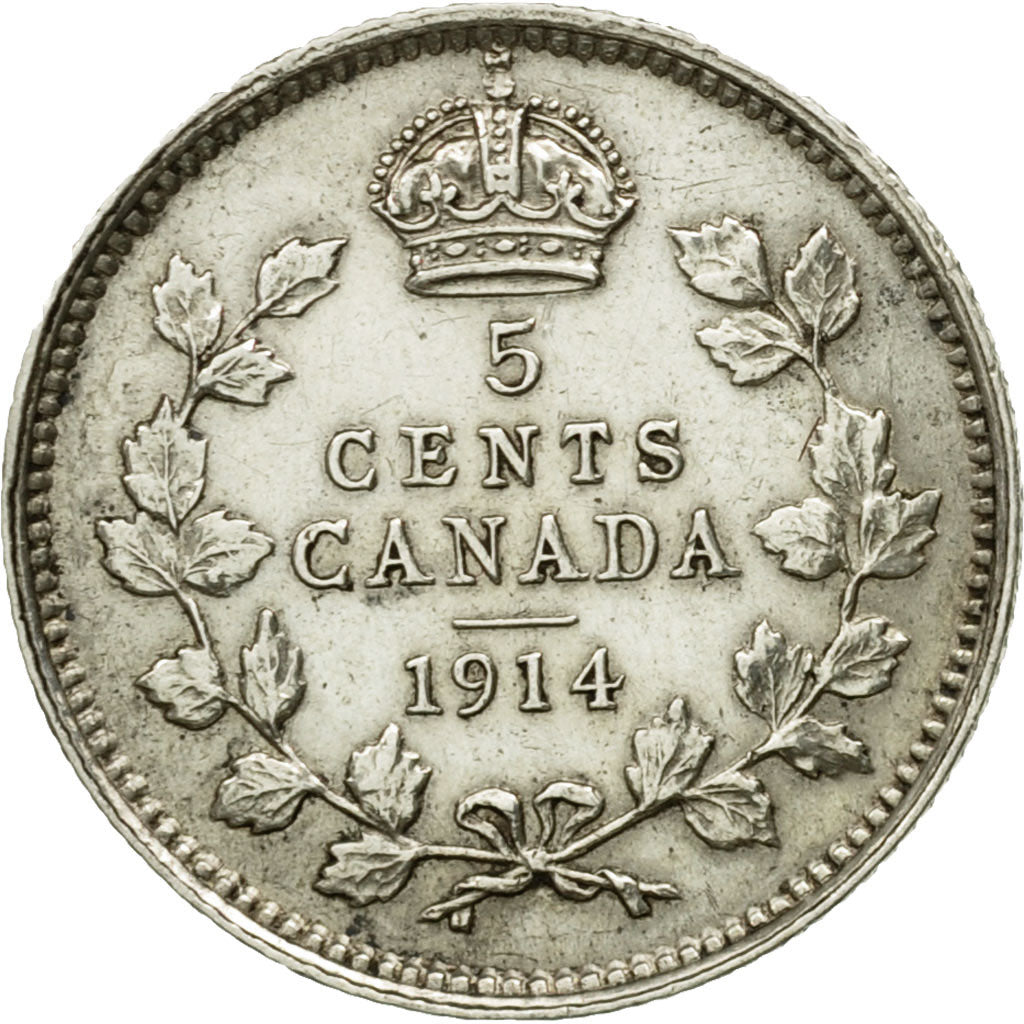 Monnaie, Canada, George V, 5 Cents, 1914, Royal Canadian Mint, Ottawa, TTB+