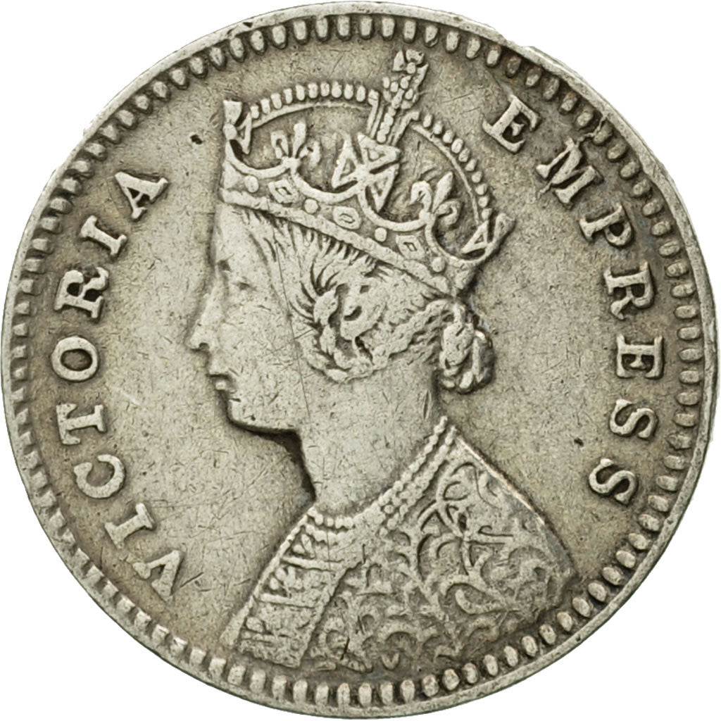 Coin, INDIA-BRITISH, Victoria, 2 Annas, 1895, AU(55-58), Silver, KM:488