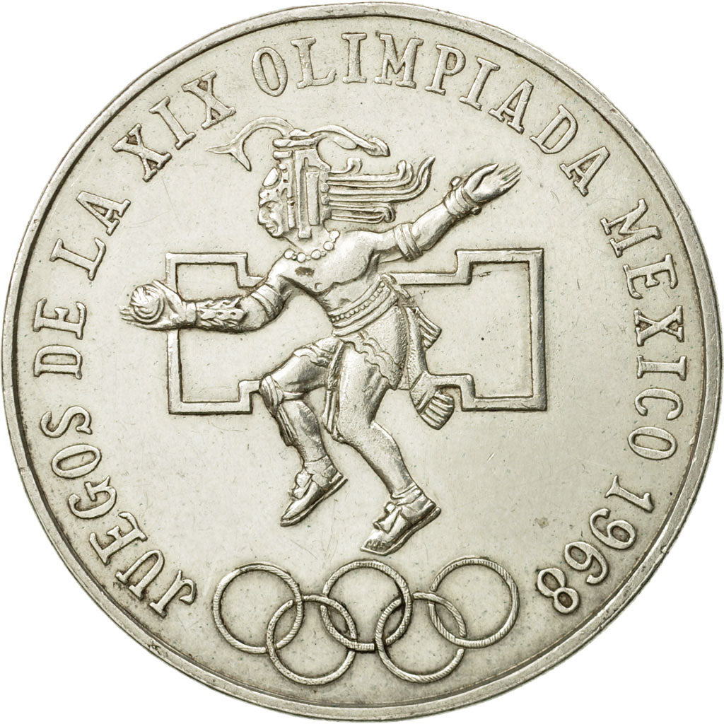 Mexico, 25 Pesos, 1968, Mexico City, AU(55-58), Silver, KM:479.1
